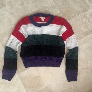 Colorful Striped Crew Neck Sweater
